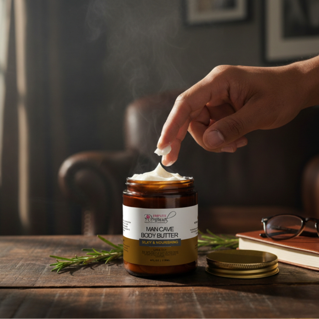 Man Cave Body Butter – Natural & Organic Men’s Moisturizer for Dry Skin, Beard & Body