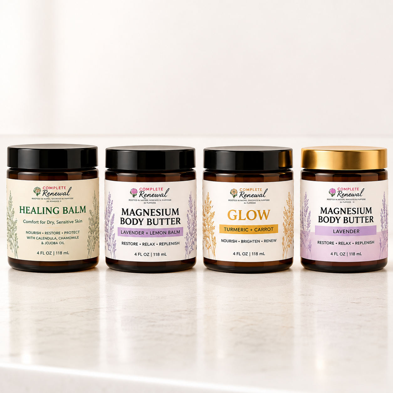 Body Butter Collection: Whipped, Natural Butters for Healing, Brightening & Stress Relief