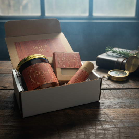 Luxury Gift Kit for Him: Men's Vegan Skincare Set for Stress Relief & Hydration