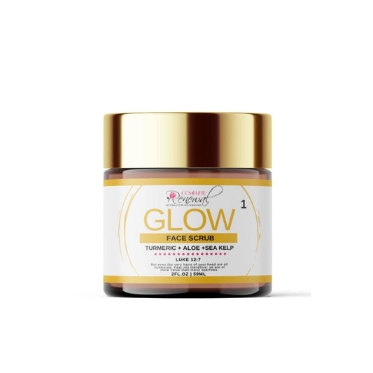 GLOW Brightening Scrub - Turmeric, Honey, Kelp Face & Body Exfoliator