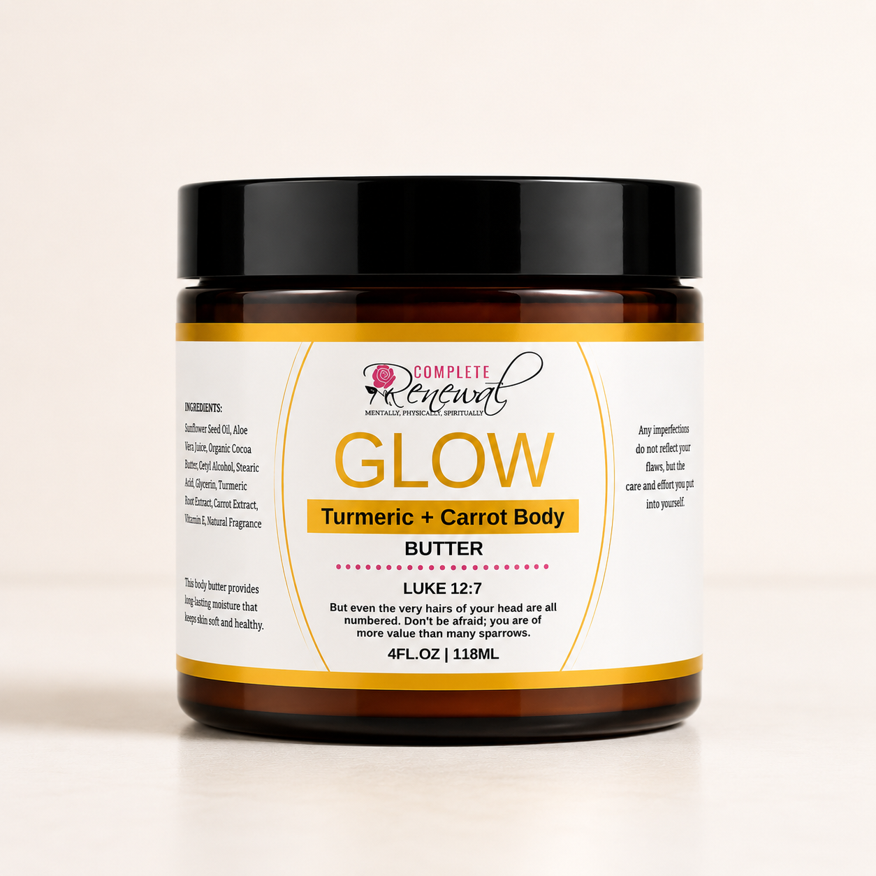Glow Turmeric + Carrot Body Butter | Brightening Moisturizer for Dry, Uneven-Looking Skin