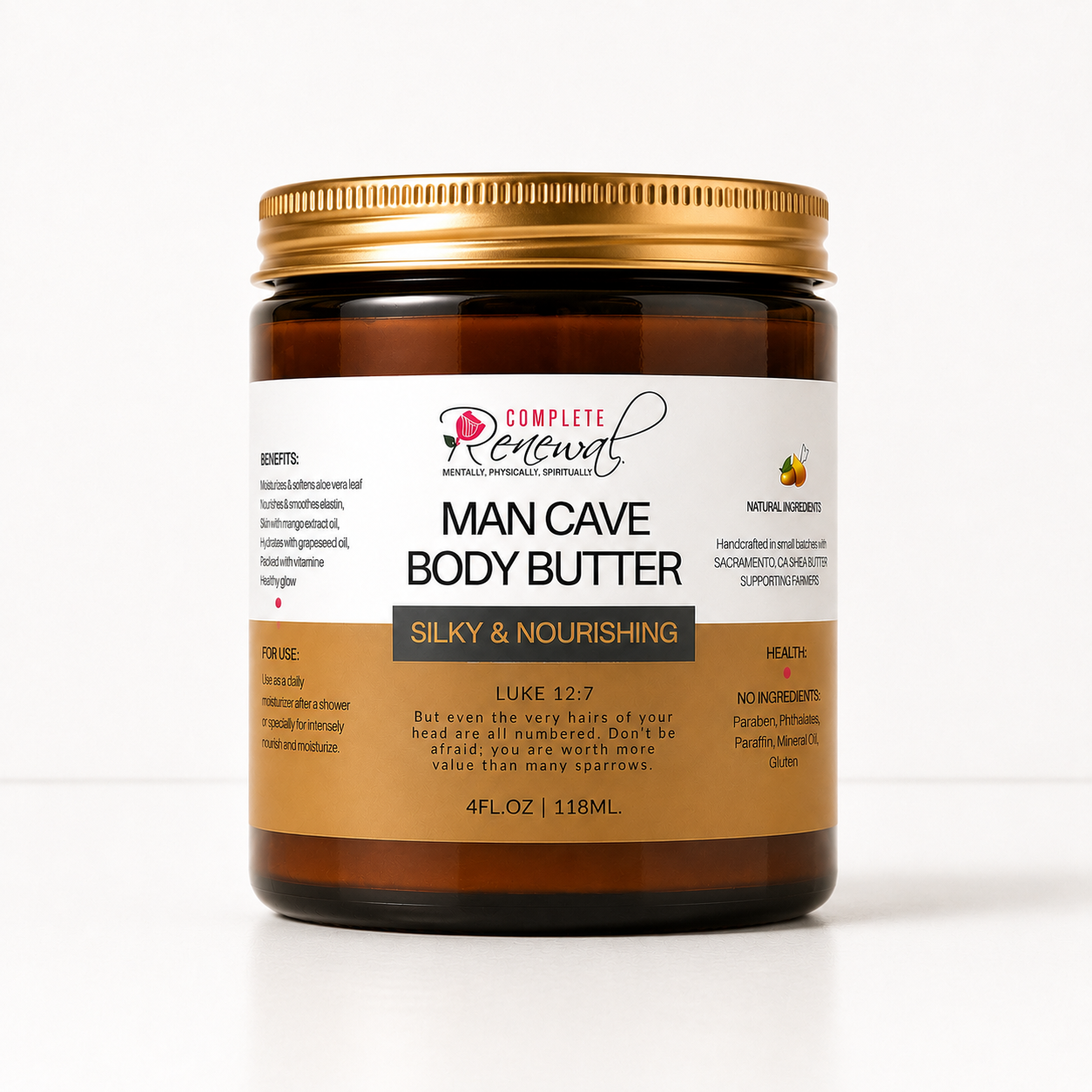 Man Cave Body Butter | Men's Moisturizer for Dry Skin + Beard