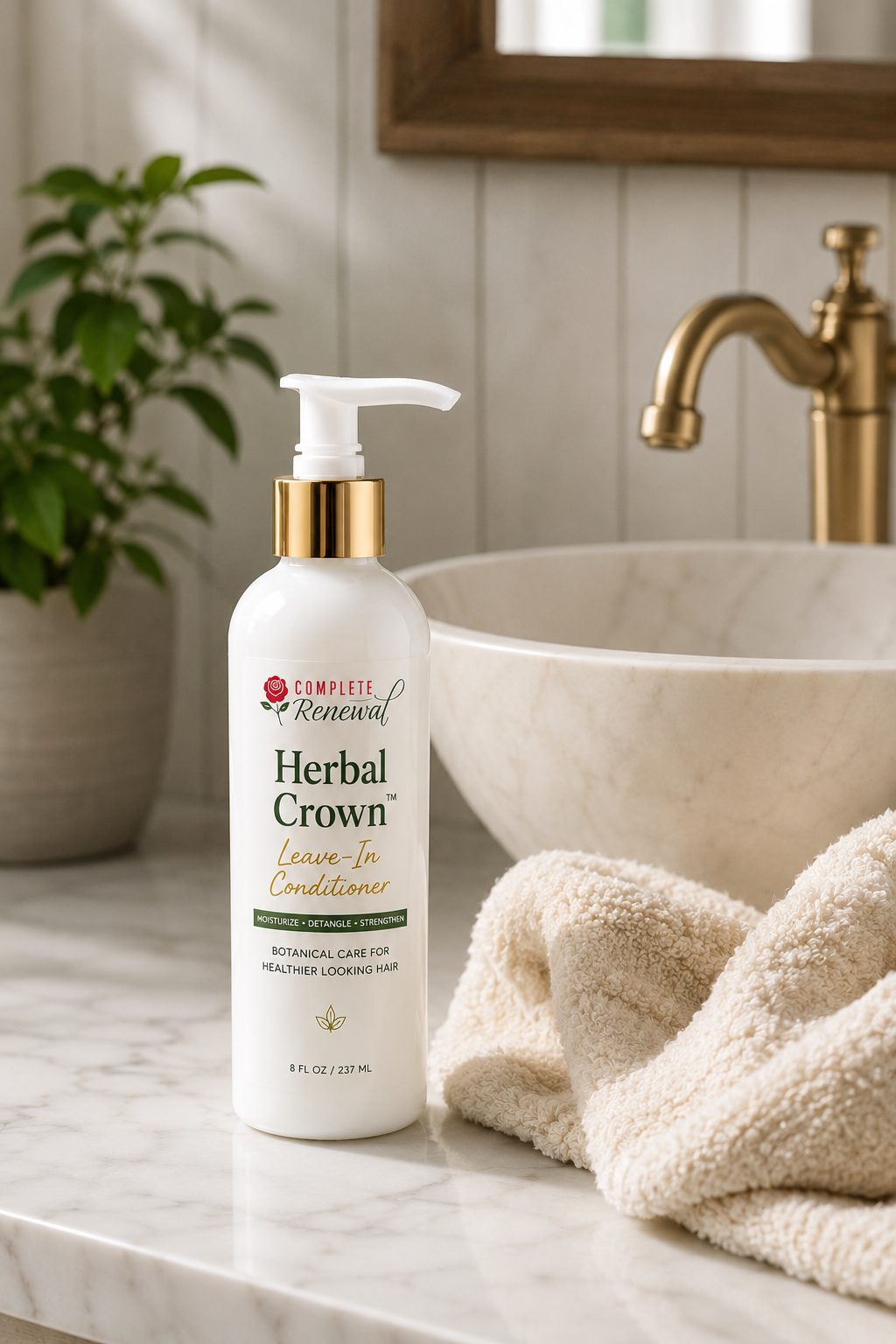 Herbal Crown™ Botanical Leave-In Conditioner  Moisturizing • Detangling • Strengthening For Curls, Coils & Textured Hair | 8 oz