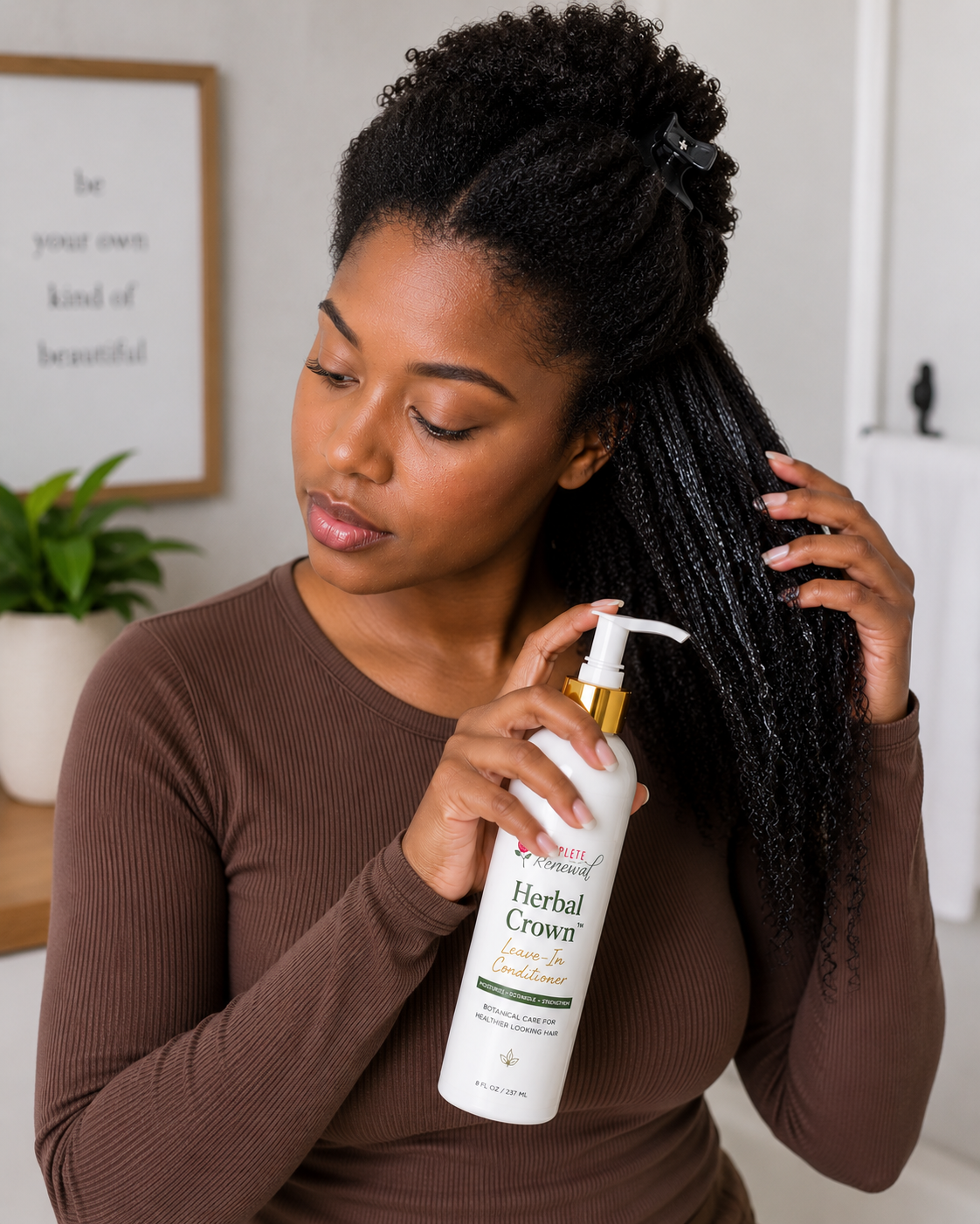 Herbal Crown™ Botanical Leave-In Conditioner | Moisture + Detangling for Curls & Coils