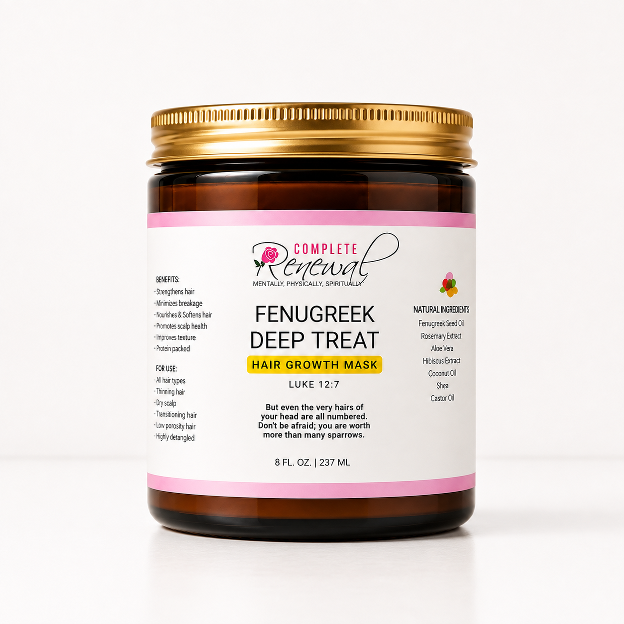 Complete Renewal Fenugreek Deep Treat protein hair mask for weak breakage-prone hair