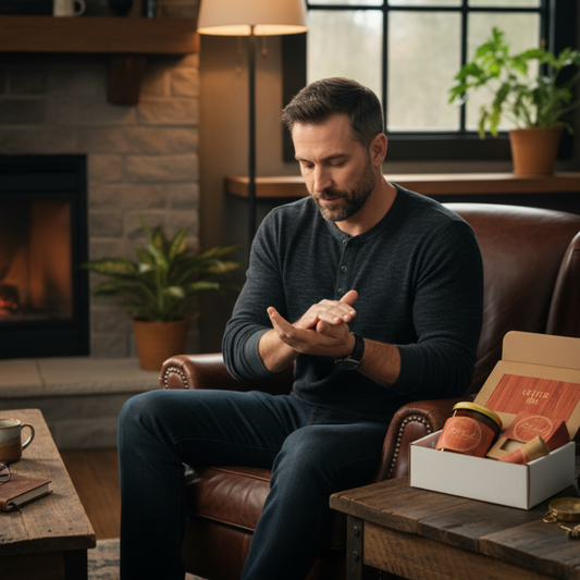 Luxury Gift Kit for Him: Men's Vegan Skincare Set for Stress Relief & Hydration