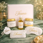Personalized Mother’s Day self-care gift box with wellness products and custom keepsakes