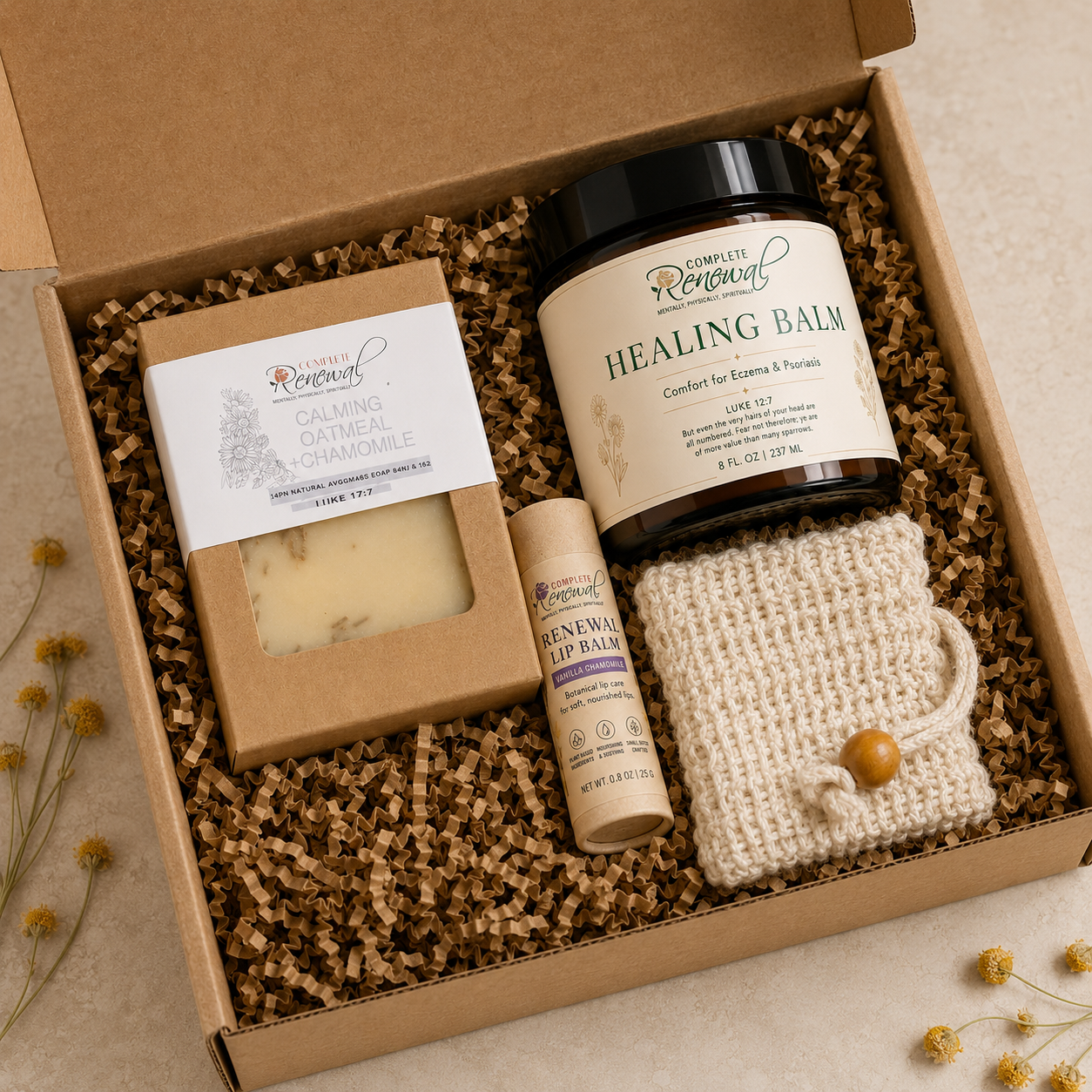 Sensitive Skin Spa Gift Set: Colloidal Oatmeal, Kit for New Moms, Eczema Relief For Dry Sensitive Skin