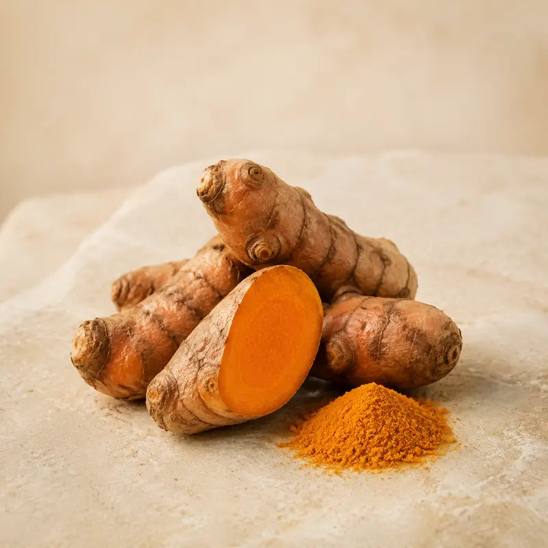 Fresh wild turmeric root used in Complete Renewal Glow Face Mask